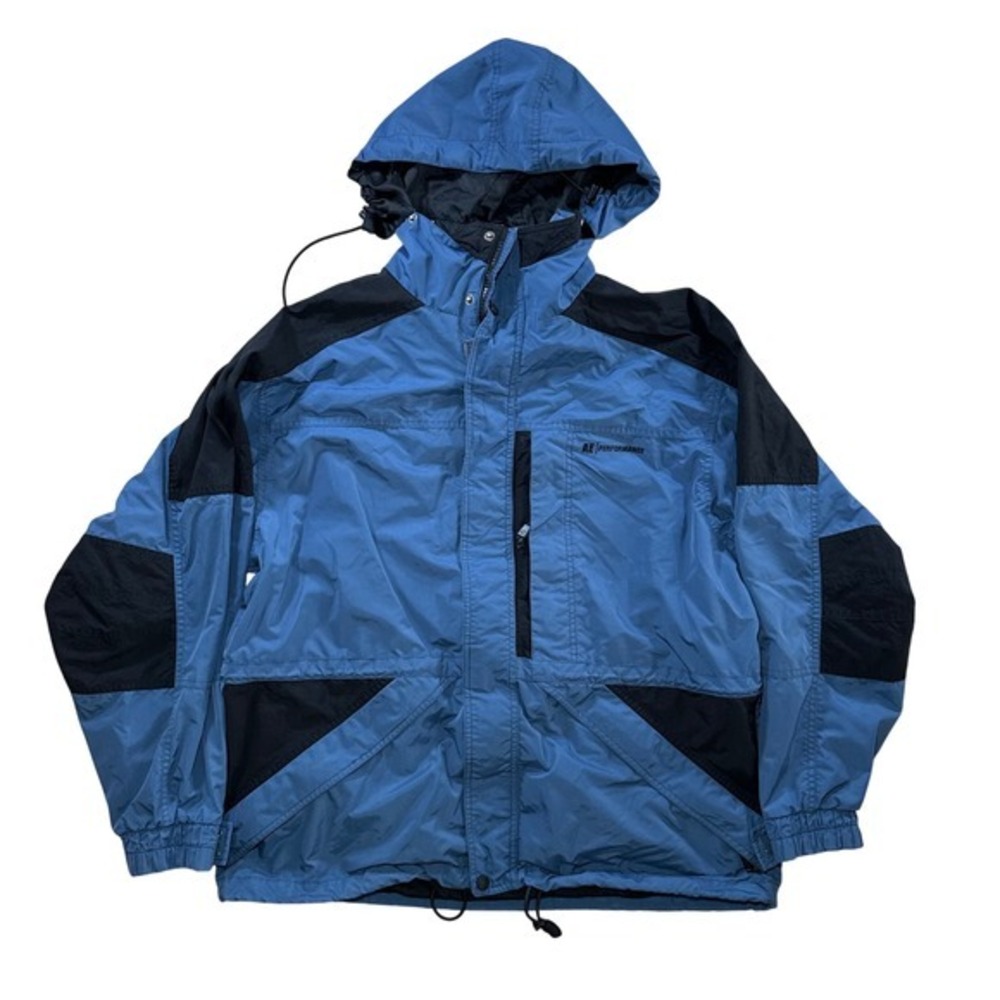 Vintage 90s American Eagle Performance Mens Jacket Blue Black Full Zip‎ Large
